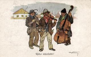 Gypsy musicians, folklore, artist signed