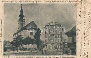 Budapest I. Szerb templom és bérház, Döbrentei tér (EM)