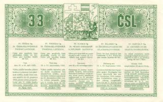 Csehszlovákia 1935. "33. Csehszlovák Osztálysorsjáték" IV.osztály 1/8 sorsjegye öt nyelven...