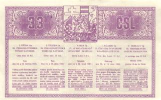 Csehszlovákia 1935. "33. Csehszlovák Osztálysorsjáték" I.osztály 1/8 sorsjegye öt nyelven!...