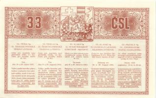 Csehszlovákia 1935. "33. Csehszlovák Osztálysorsjáték" III.osztály 1/8 sorsjegye öt nyelve...