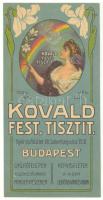 1920 Kovald - Fest, tisztít. litho számolócédula