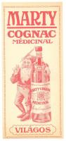 1930 Marty Cognac Médicinal színes számolócédula