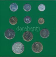 1995. 10f-200Ft 11klf db szettben, (200ft Ag) "Forgalmi pénzeink madár és virágábrái" isme...