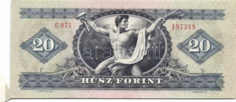 1975. 20Ft jobb alsó saroknál vágáshibából adódó ívszél többlettel T:I-