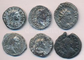 Római Birodalom / Vegyes 6db klf bélelt denár T:vegyes /  Roman Empire / 6 pieces of different silver plated denarius (numi subaerati) C:Mixed