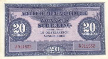 Ausztria/Szövetséges katonai megszállás 1944. 20Sch (4x) egymás utáni sorszámmal T:I-
Austria/Allied...