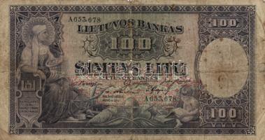 Litvánia 1928. 100L T:IV Lithuania 1928. 100 Litu C:G