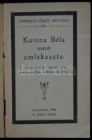 Szabadkőművesség: Katona Béla testvér emlékezete. Bp., 1904. Demokratia páholy. 40p