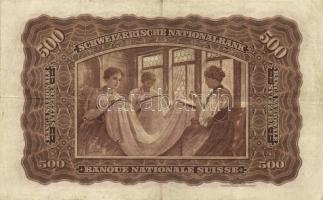 Svájc 1923. 500Fr T:III
Switzerland 1923. 500 Francs C:F