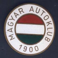 ~1930. "Magyar Autoklub 1900" zománcozott Br plakett (49mm) T:1-