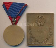 1956. Néphadsereg Bajnokság" Br szögletes plakett szignó.:Jákfalvy T:2 + 1964. Munkásőr kitünte...