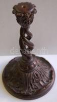 Ízlésesen faragott fa lámpatalp (a tetején kis hibával) /  Nicely carved wooden lamp stand with minor fault 23cm