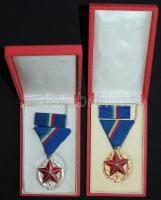 ~1970. "Közbiztonsági Érem" a rendőrség tagjai részére arany és ezüst fokozata, mindkettő szalagsávval és dísztokban T:1-