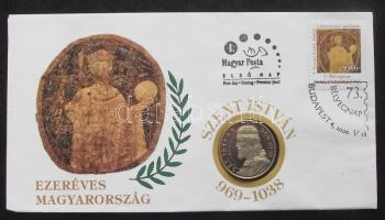 2000. "Ezeréves Magyarország-Szt.István" emlékérem érmés borítékon, első napi bélyegzővel T:PP Csak 600db! R!