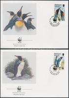 WWF: King Penguin set on 4 FDC, WWF: Királypingvin sor 4 db FDC-n