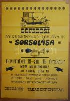 1965 Országos Takarékpénztár Gépkocsi nyeremény-betétkönyvek sorsolása óriásplakát 69x48cm (a sarkok sérültek)