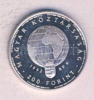 1992. 200Ft Ag "Veszélyeztetett állatvilág-gólya" T:PP