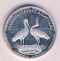 1992. 200Ft Ag "Veszélyeztetett állatvilág-gólya" T:PP