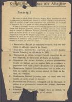 I. világháborús román röplap (sérült) 15,5x22cm
