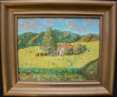 Novák 2000 jelzéssel: Tanya, olaj, vászon, 20×24 cm,