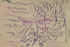 Somewhere in Russia, sunset, Military postcards (EB)