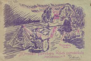 Somewhere in Russia, thinking of you, Military postcards (b)