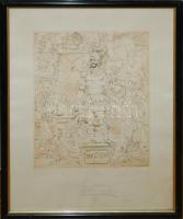 Kass János (1927-2010): Szent Flórián, rézkarc 80/100, papír, üvegezett keretben, 40×30 cm