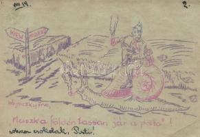 Somewhere in Russia, toilet key, Military postcards, humour (EB)