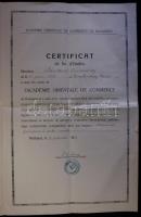 1919 Keleti Kereskedelmi Akadémia végbizonyítványa Kossuth címerrel