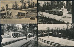 Úttörővasút 4 db képeslap az 1950-1960-as évekből