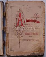 Beöthy Imre: Az ördög útja. Zene: Kersch Ferencz. Kéziratos színdarab Blaha Lujzának ajánlva, kézzel festett díszes címlappal és fejezetcímekkel, ceruzás bejegyzésekkel, rozoga bársonyborítású füzetben, viseltes állapotban