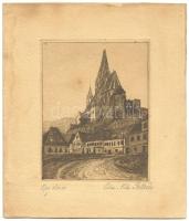 Lud. Vik. Pollák jelzéssel: Ong Rad, rézkarc, papír, 11×9 cm