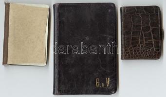 1936-1944  3db klf zsebnaptár bőr- és vászonkötésekkel