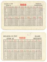 1959  2db klf kártyanaptár: Az élet ...!, Országos Takarékpénztár