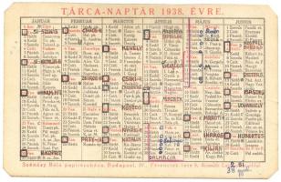1938 Kétoldalú tárcanaptár