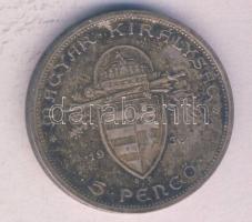 1938. 5P Ag "Szent István" T:2 patina