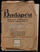cca 1920 Budapest főváros kézi térképe. Kogutowicz Manó. Utcajegyzékkel. 60x48 cm
