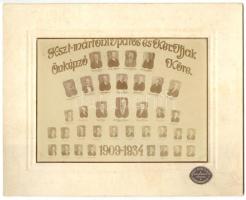 1934 A Kunszentmártoni Iparos és Ker. Ifjak Önképző körének 25 éves jubileumi keményhátú tablóképe 20x25cm