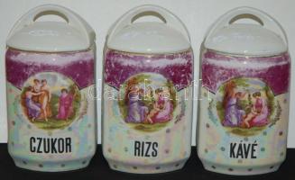 Karlsbad csehszlovák porcelán fűszertartó készlet, összesen 15 db,