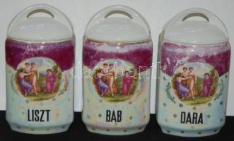 Karlsbad csehszlovák porcelán fűszertartó készlet, összesen 15 db,