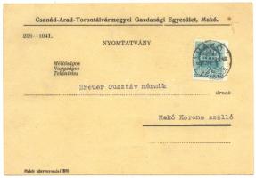 A makói Csanád-Arad-Torontálvármegyei Gazdasági Egyesület meghívója rendkívüli közgyűlésre