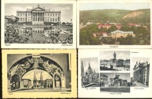 5 db régi városképes lap, Magyarország területéről