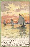 1899 Balaton yachtok litho (EB)
