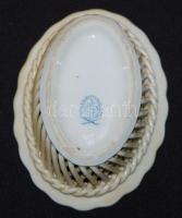 Herendi Viktória mintás fonott kis kosár, hossza 10 cm