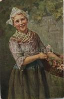 Flower vendor, folklore s: C. Mücke