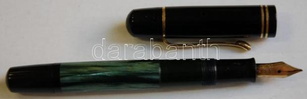 Pelikán márkájú töltőtoll gyöngyház berakással és 14K arany heggyel, tokban