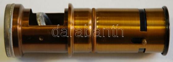 cca 1900 Kis kézi mikroszkóp dobozban, német nyelvű leírással / 
Pocket microscope with box and Germ...