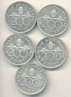 1992. 200Ft Ag "MNB" (5x) T:2