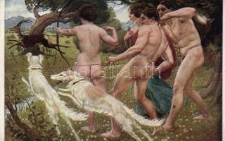 Hunting, antique s: Schück